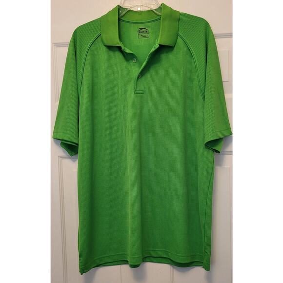 Slazenger Men’s Large Golf Polo Shirt Neon Green Short Sleeve - Picture 1 of 8